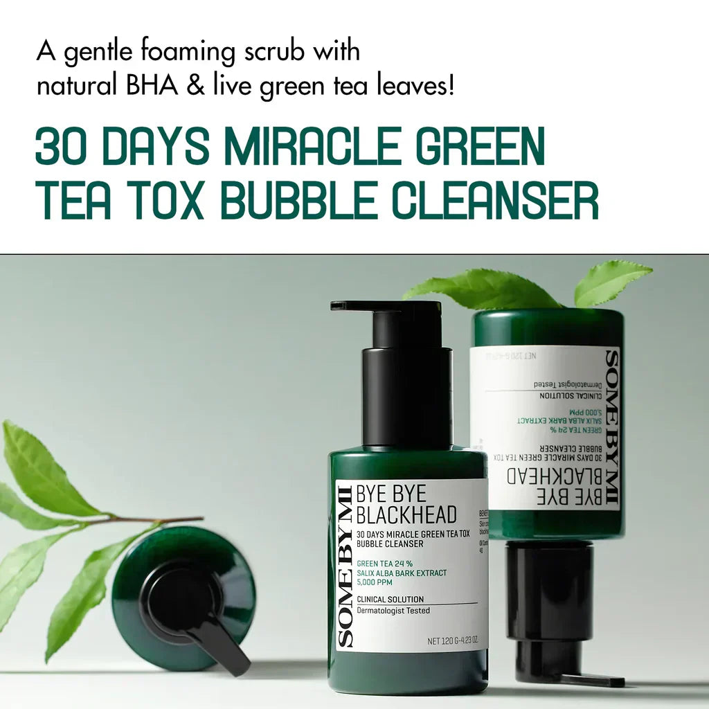 Some By Mi Bye Bye Blackhead 30 Days Miracle Green Tea tox Bubble Cleanser 120 g